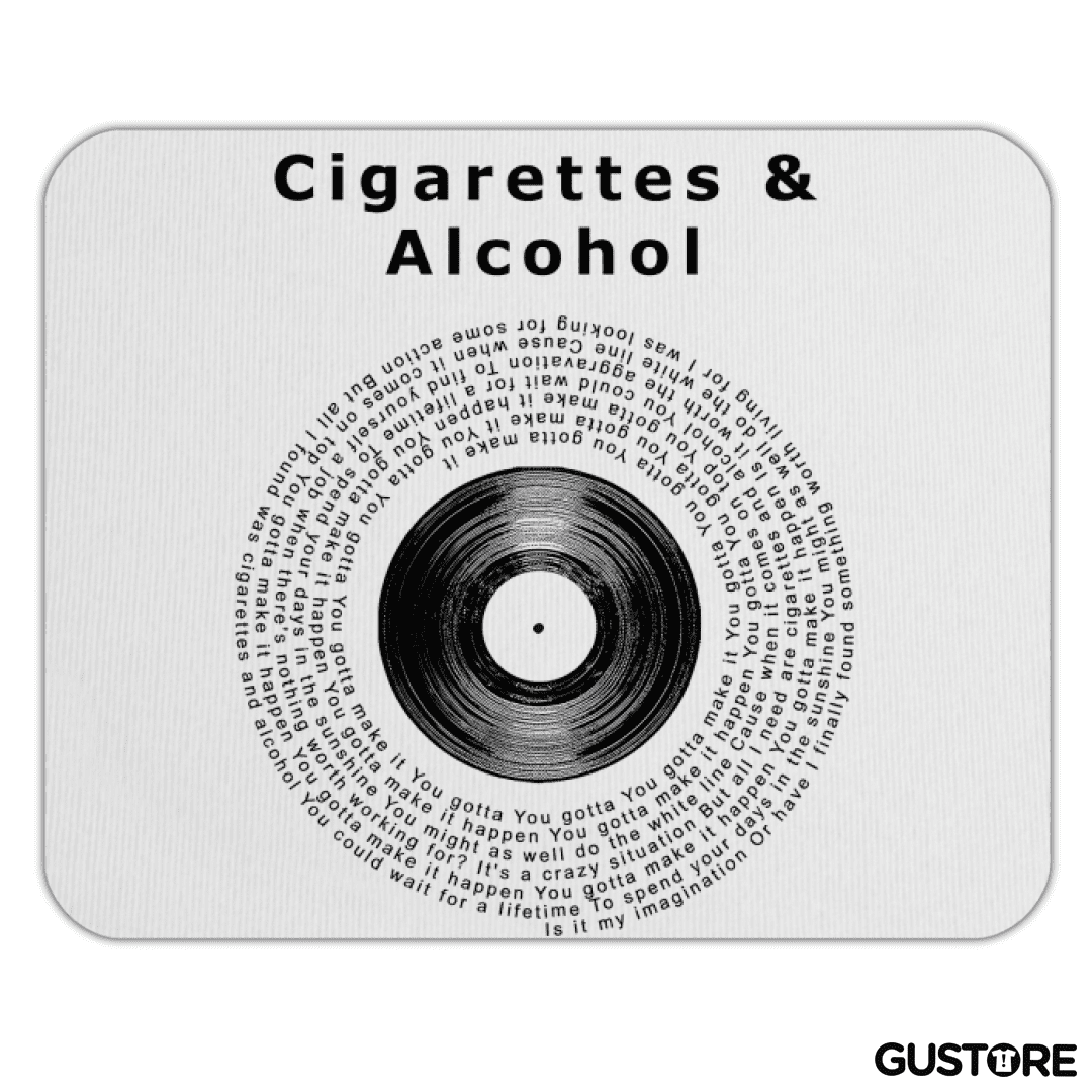 Mousepad Oasis Cigarettes & Alcohol Letra