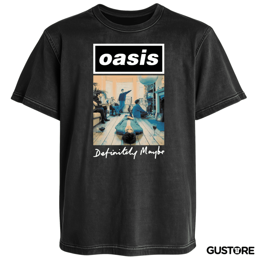 Polera desgastada Oasis Definitely Maybe