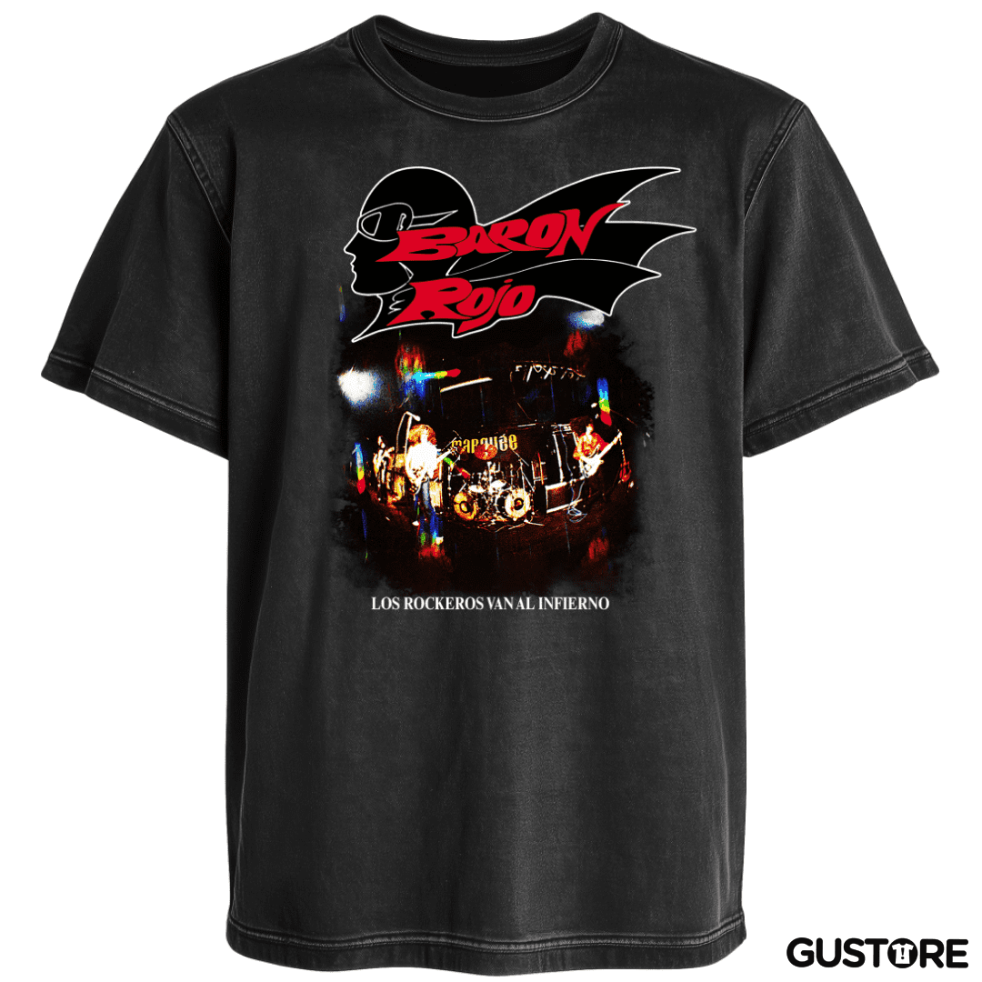 Polera desgastada Baron Rojo Los Rockeros van al Infierno