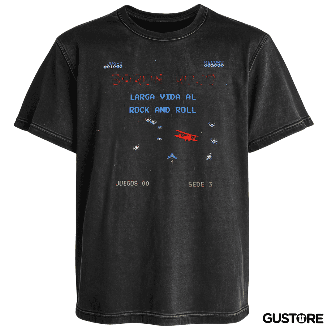 Polera desgastada Baron Rojo Larga Vida al Rock and Roll