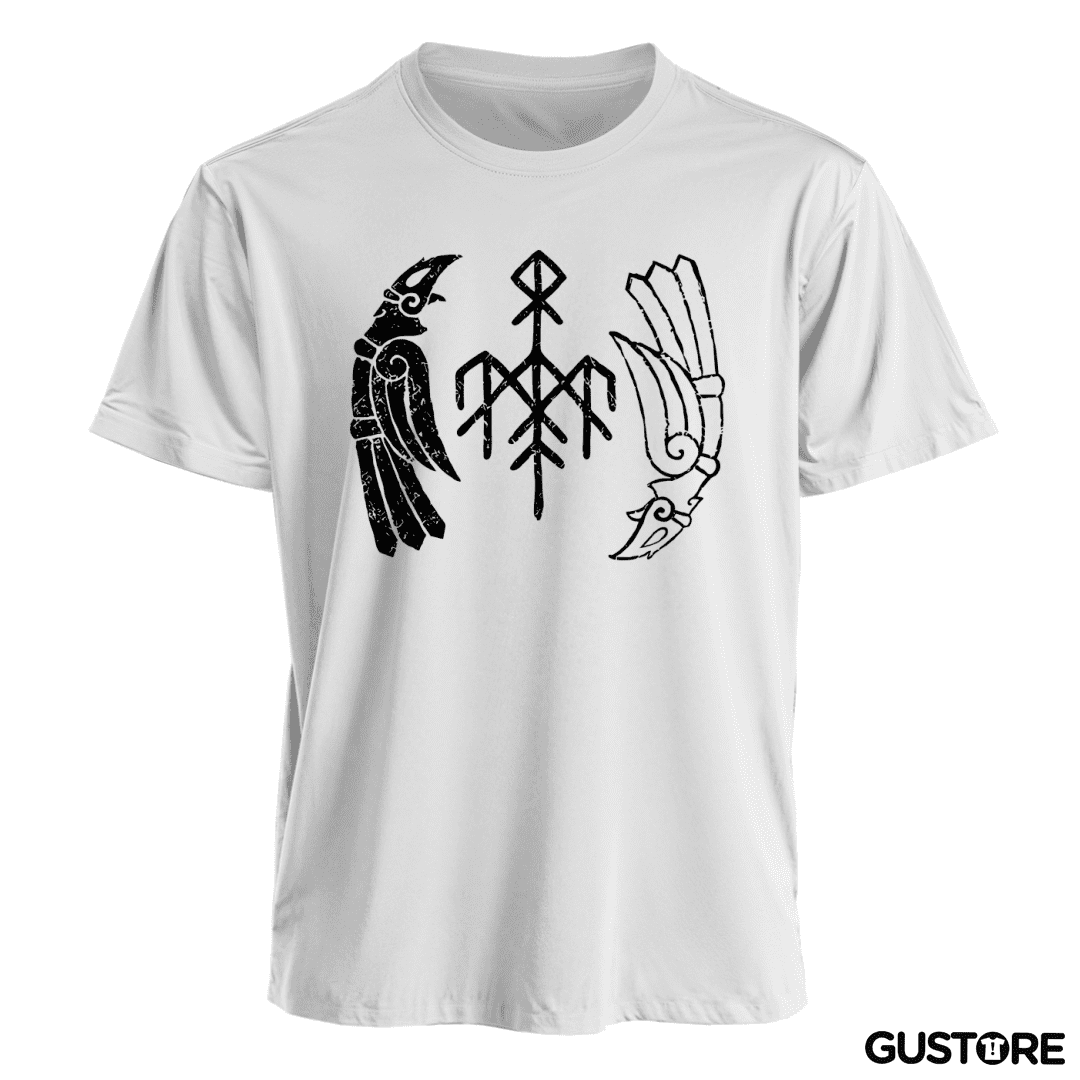Polera Wardruna Cuervos Blanco