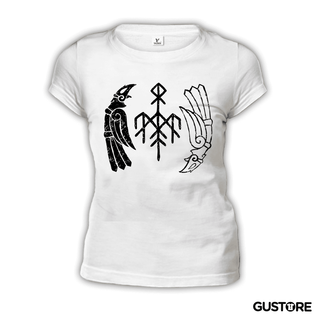 Polera de Mujer Wardruna Cuervos Blanco