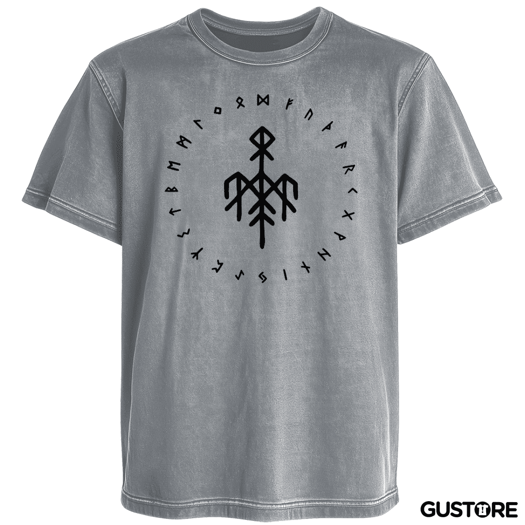 Polera desgastada Wardruna Futhark Blanco