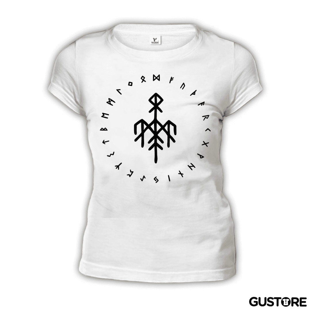 Polera de Mujer Wardruna Futhark Blanco