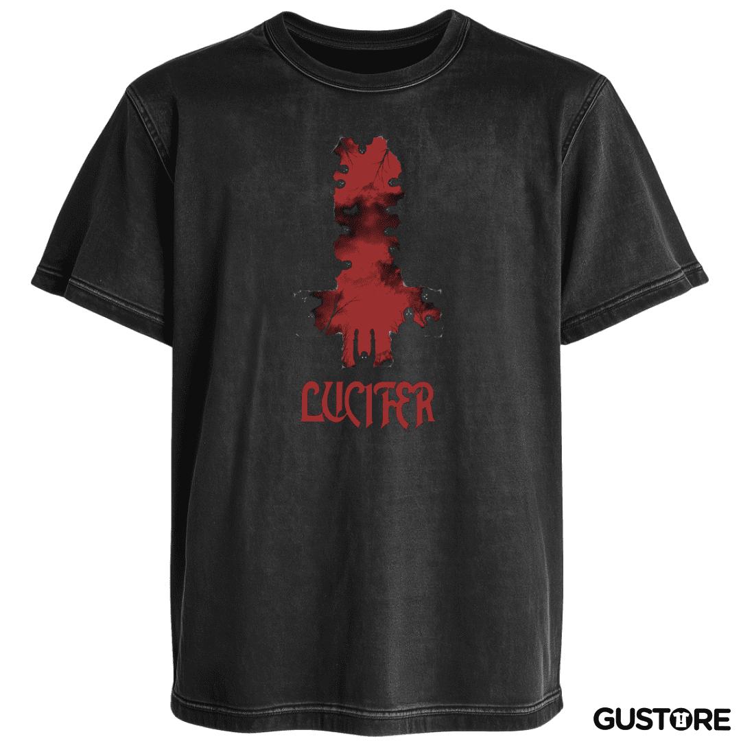 Polera desgastada Lucifer Cross