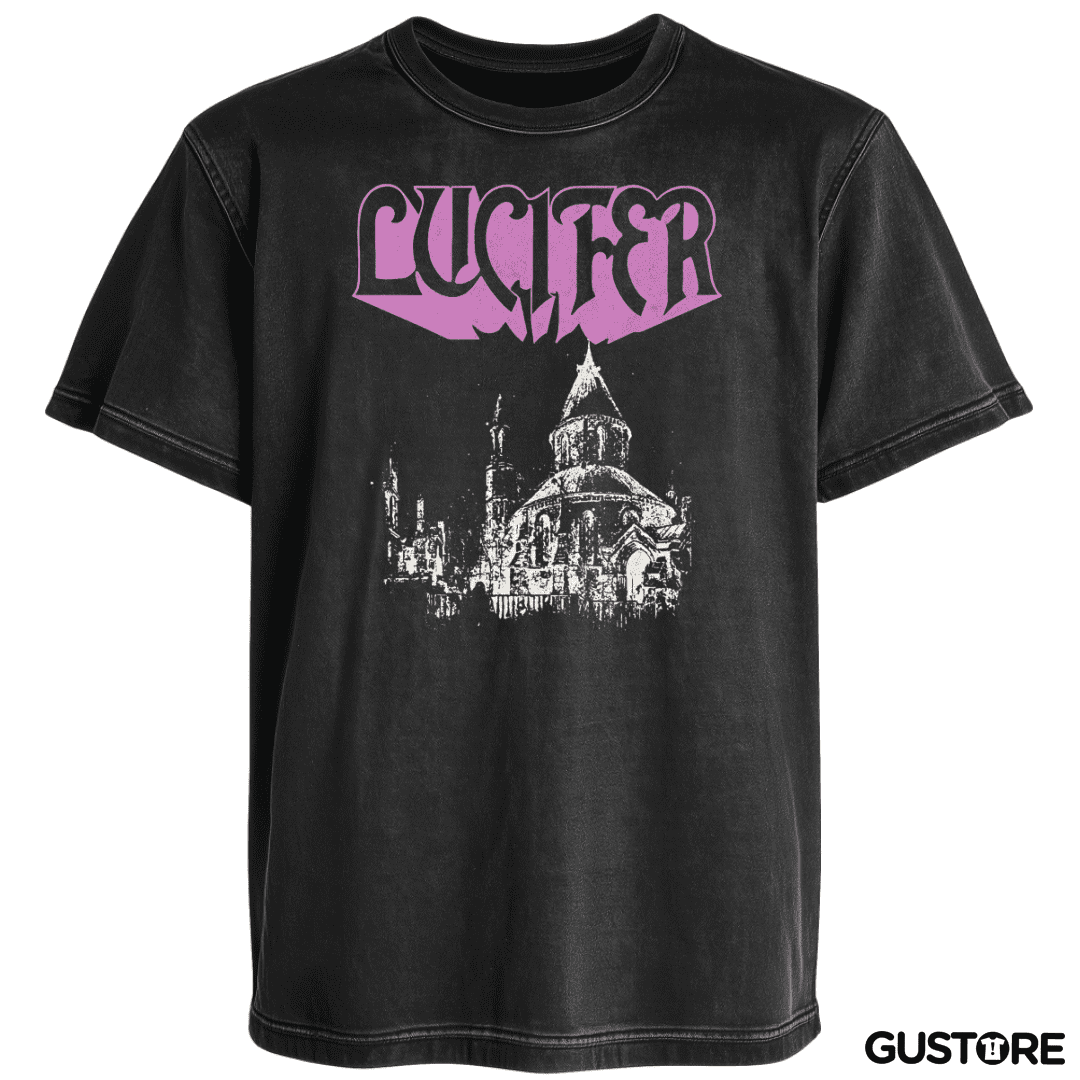 Polera desgastada Lucifer Church