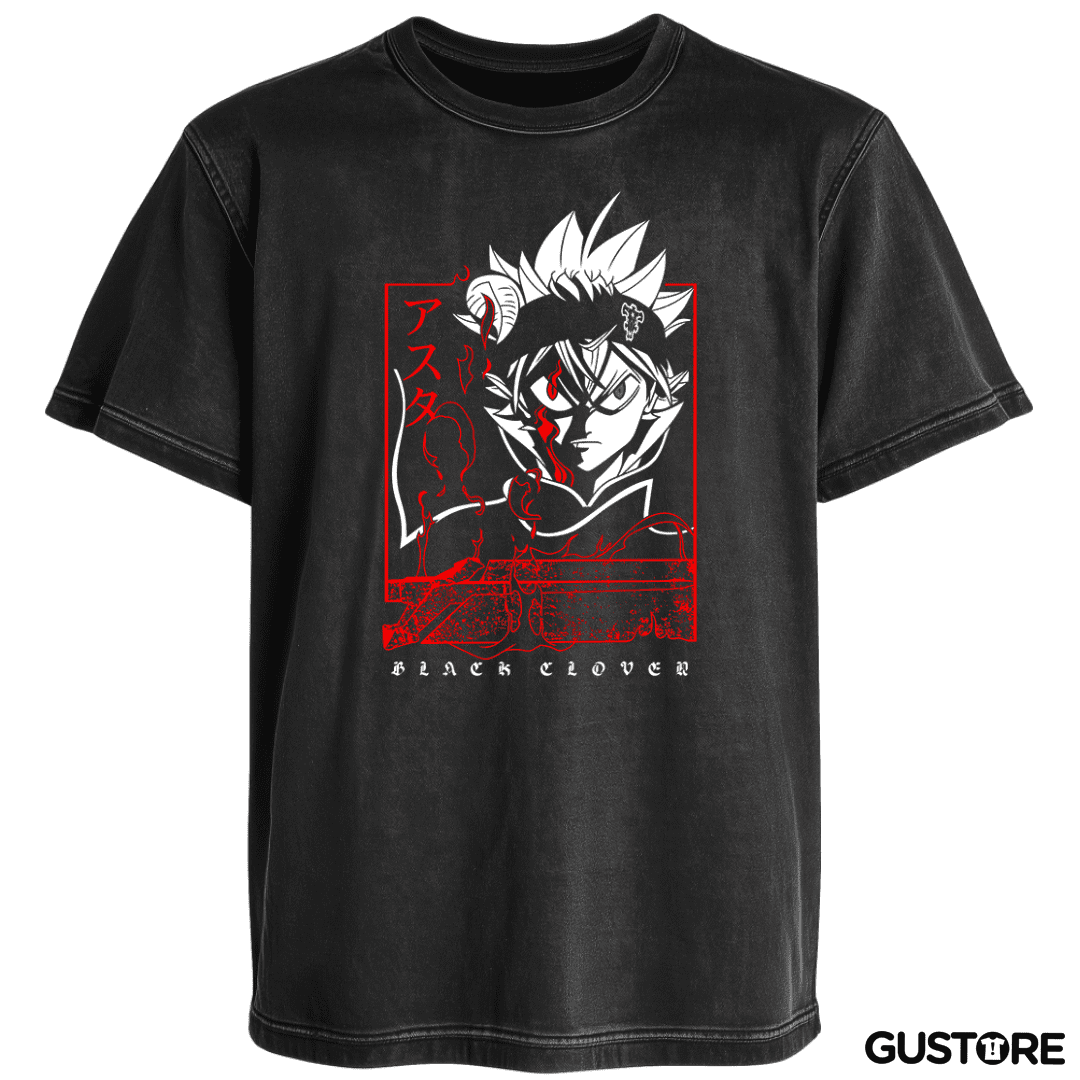 Polera desgastada Asta black clover
