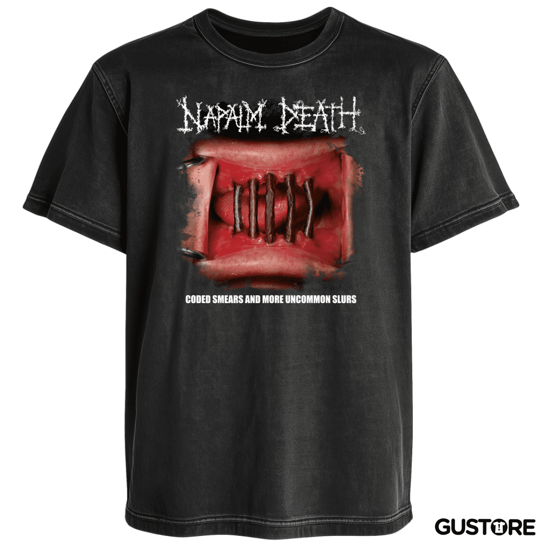 Polera desgastada Napalm Death Coded Smears
