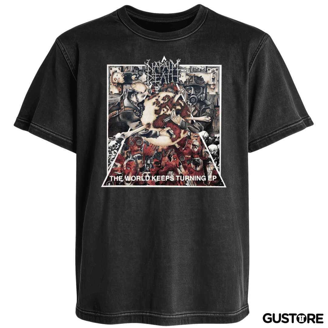 Polera desgastada Napalm Death The World Keeps Turning