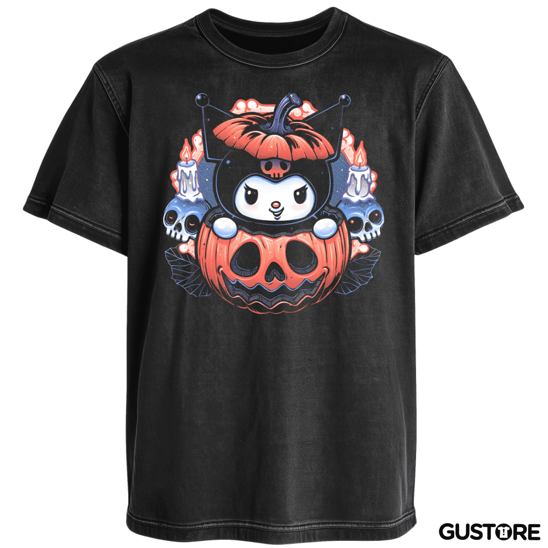 Polera desgastada Kuromi Halloween