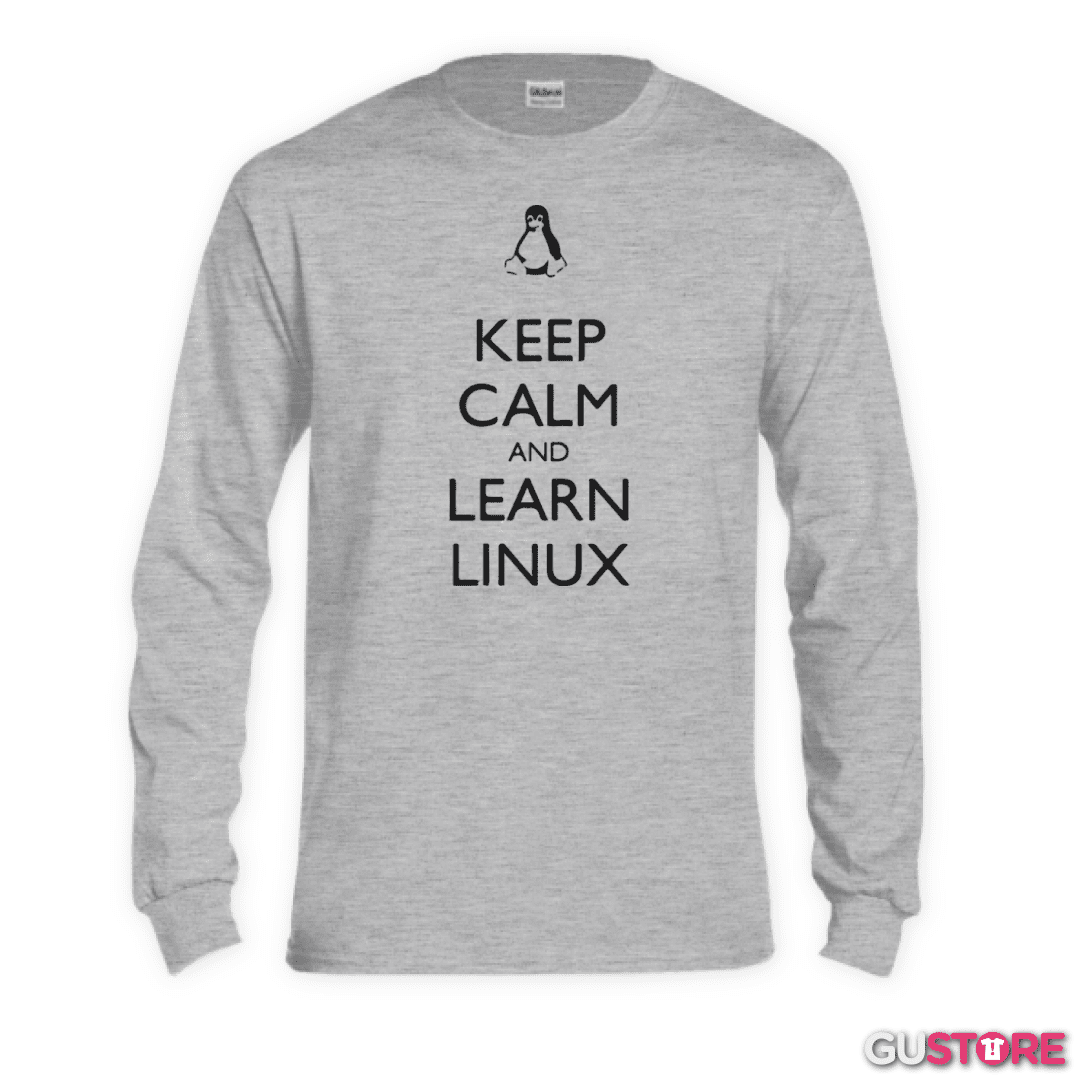 Polera manga larga Keep calm linux