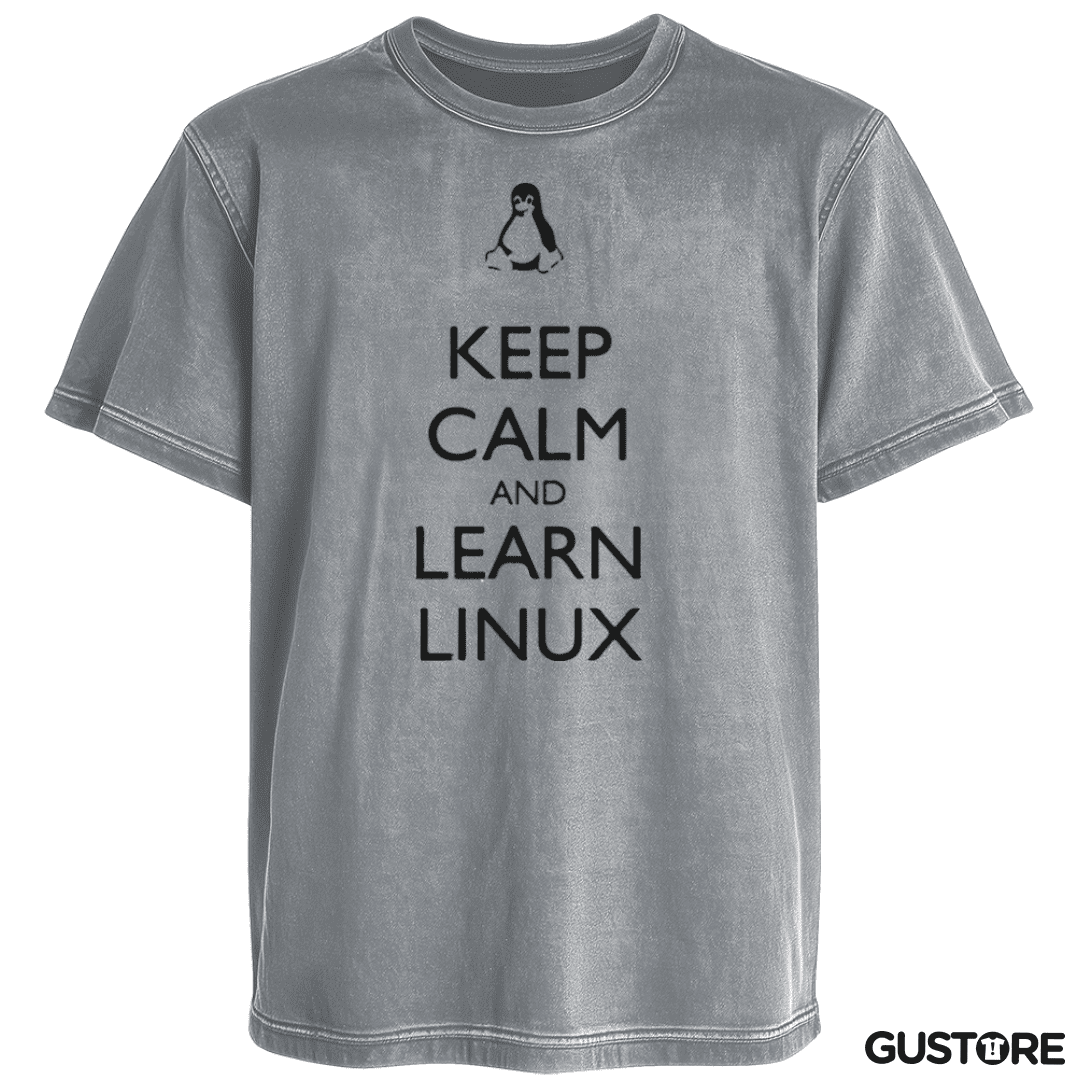 Polera desgastada Keep calm linux
