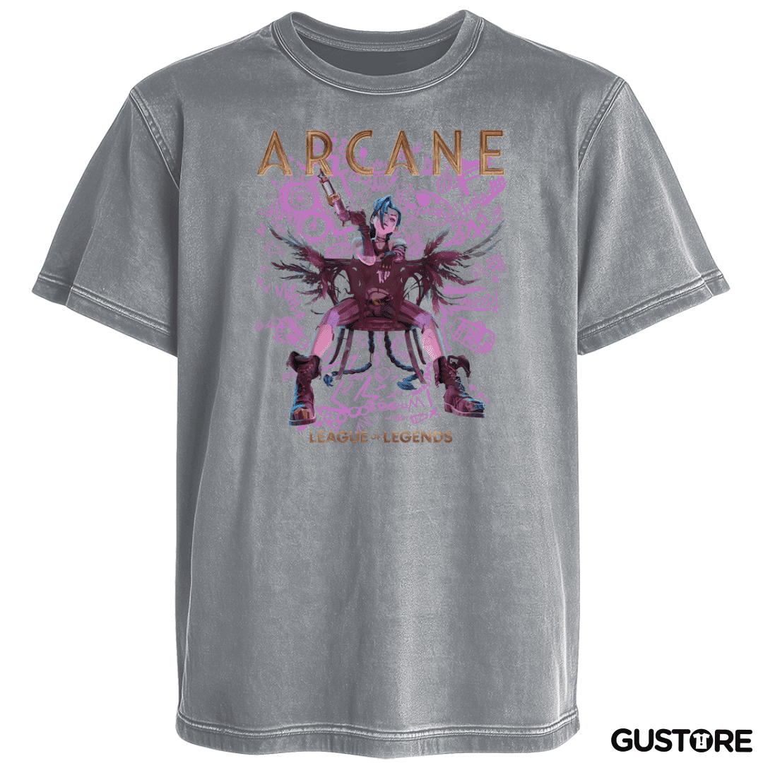 Polera desgastada Arcane Jynx