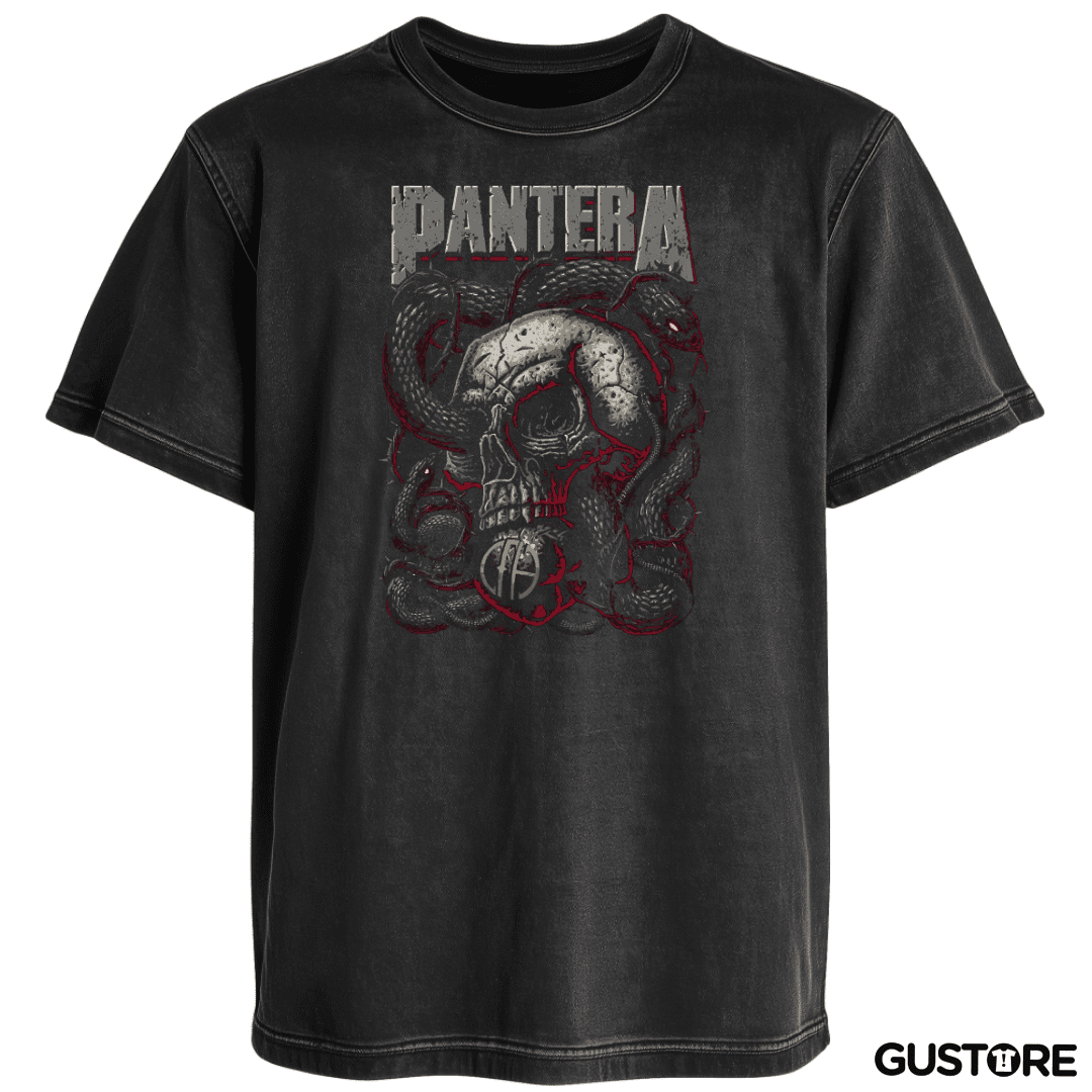 Polera desgastada Pantera Calavera