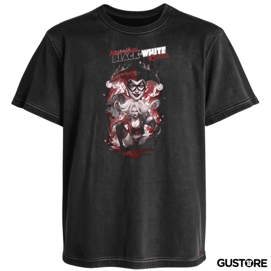 Polera desgastada Harley Quinn Black & White