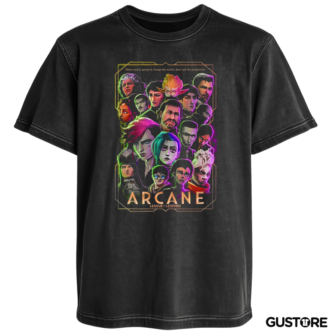 Polera desgastada Arcane serie