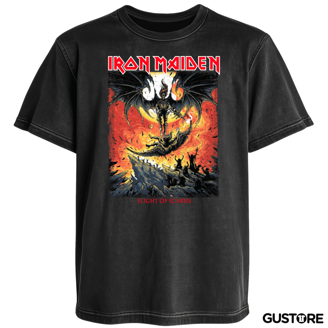 Polera desgastada Iron Maiden Icarus