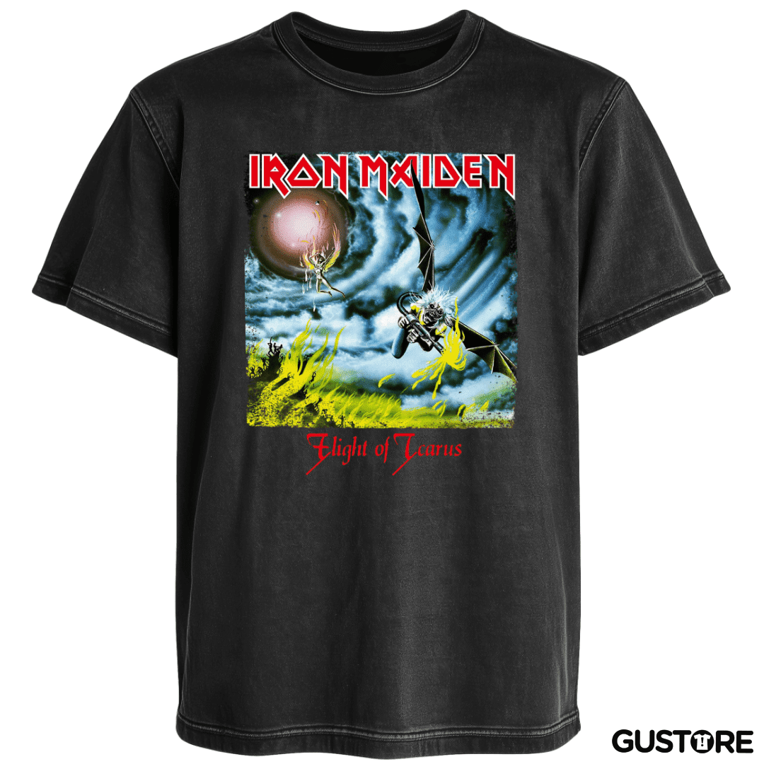 Polera desgastada Iron Maiden Flight of Icarus