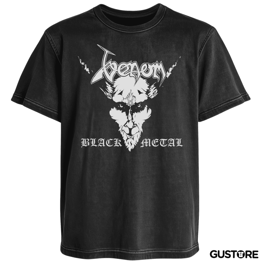 Polera desgastada Venom Black Metal v2