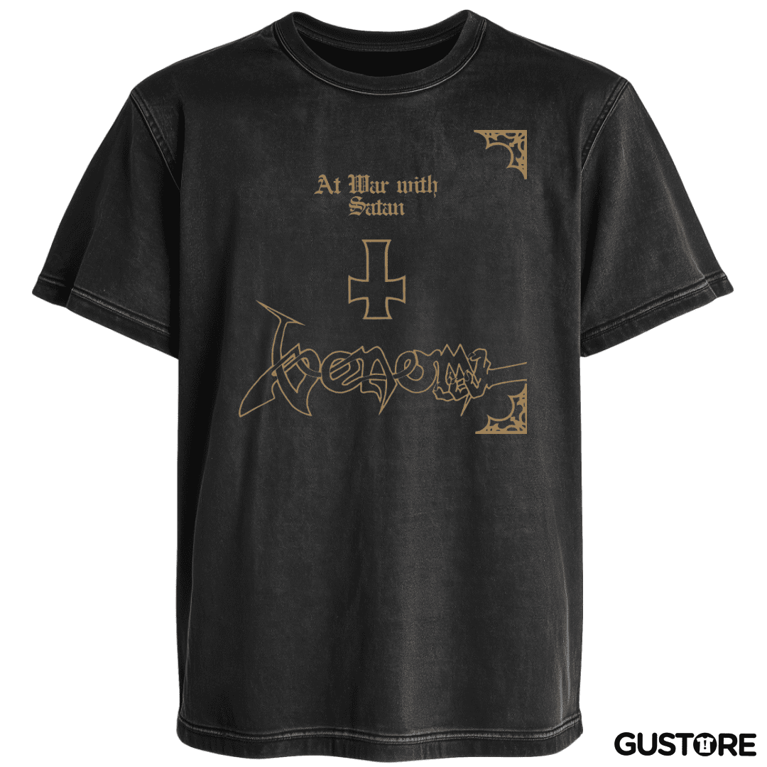 Polera desgastada Venom At War with Satan 