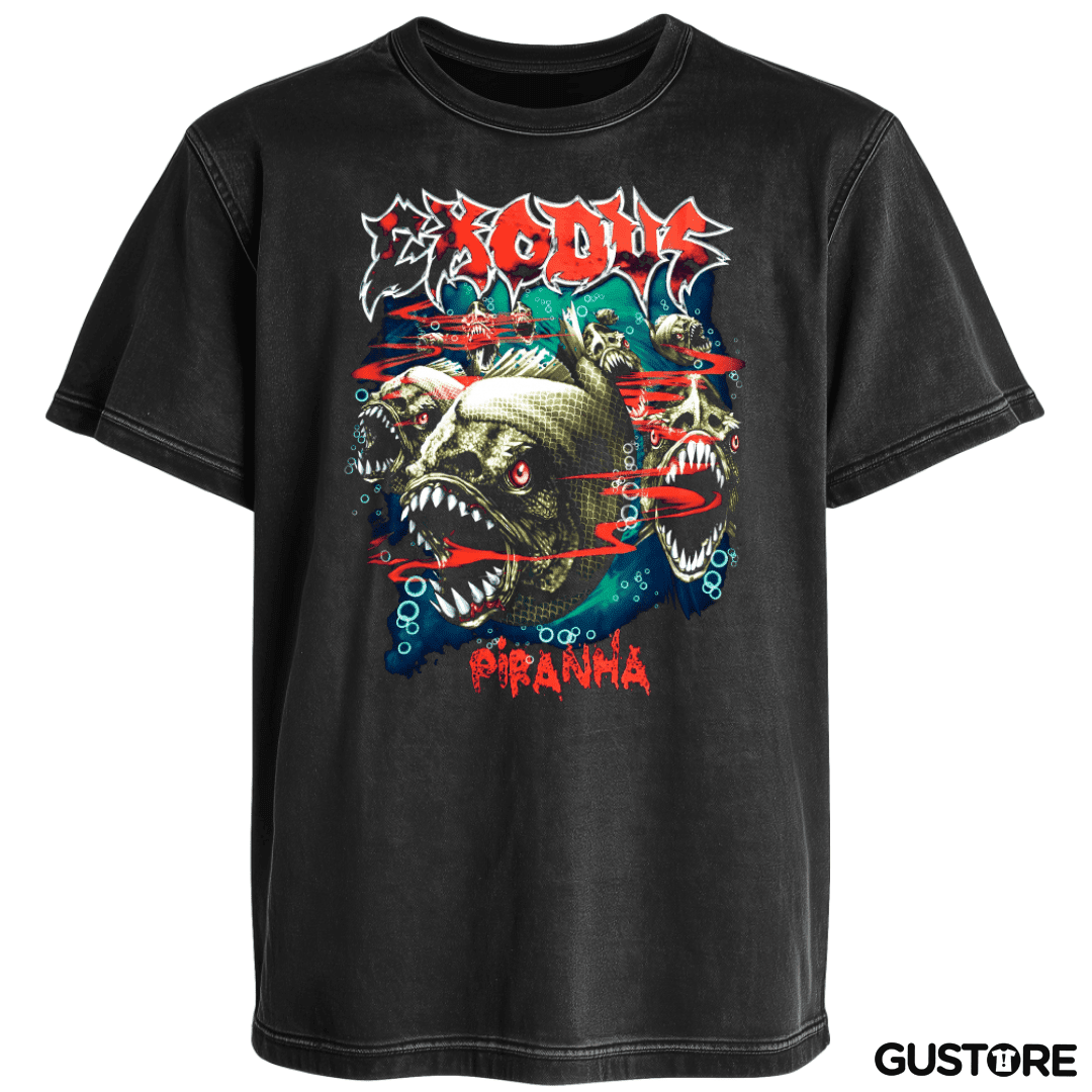 Polera desgastada Exodus Piranha