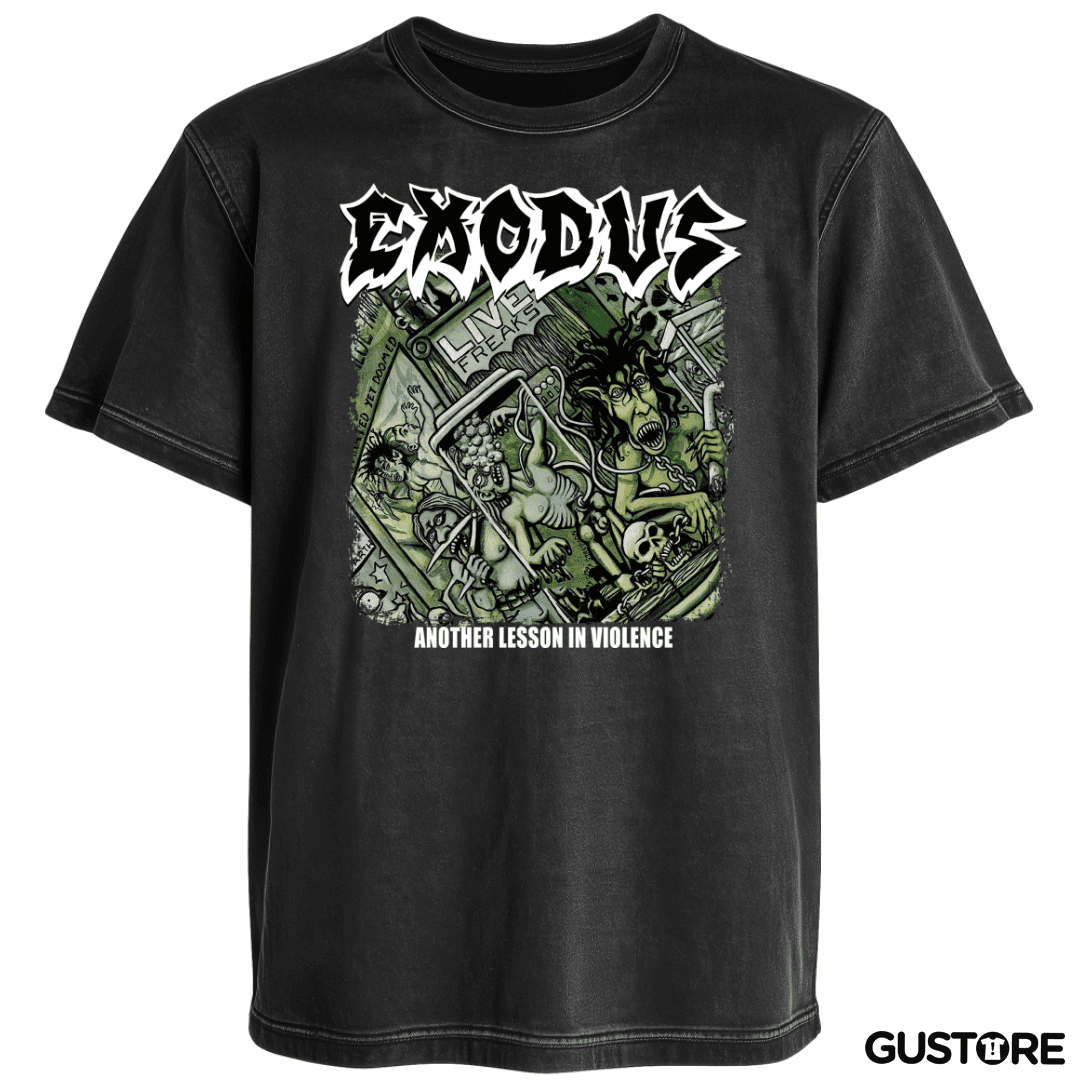 Polera desgastada Exodus Another Lesson in Violence
