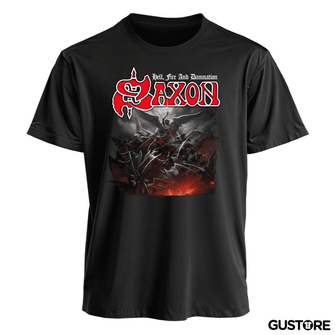 Polera Saxon Hell Fire and Damnation