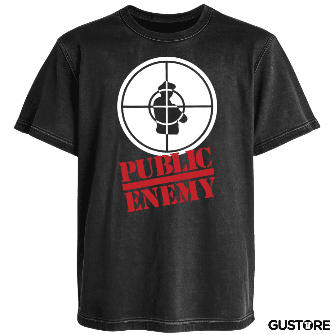 Polera desgastada Public Enemy Logo
