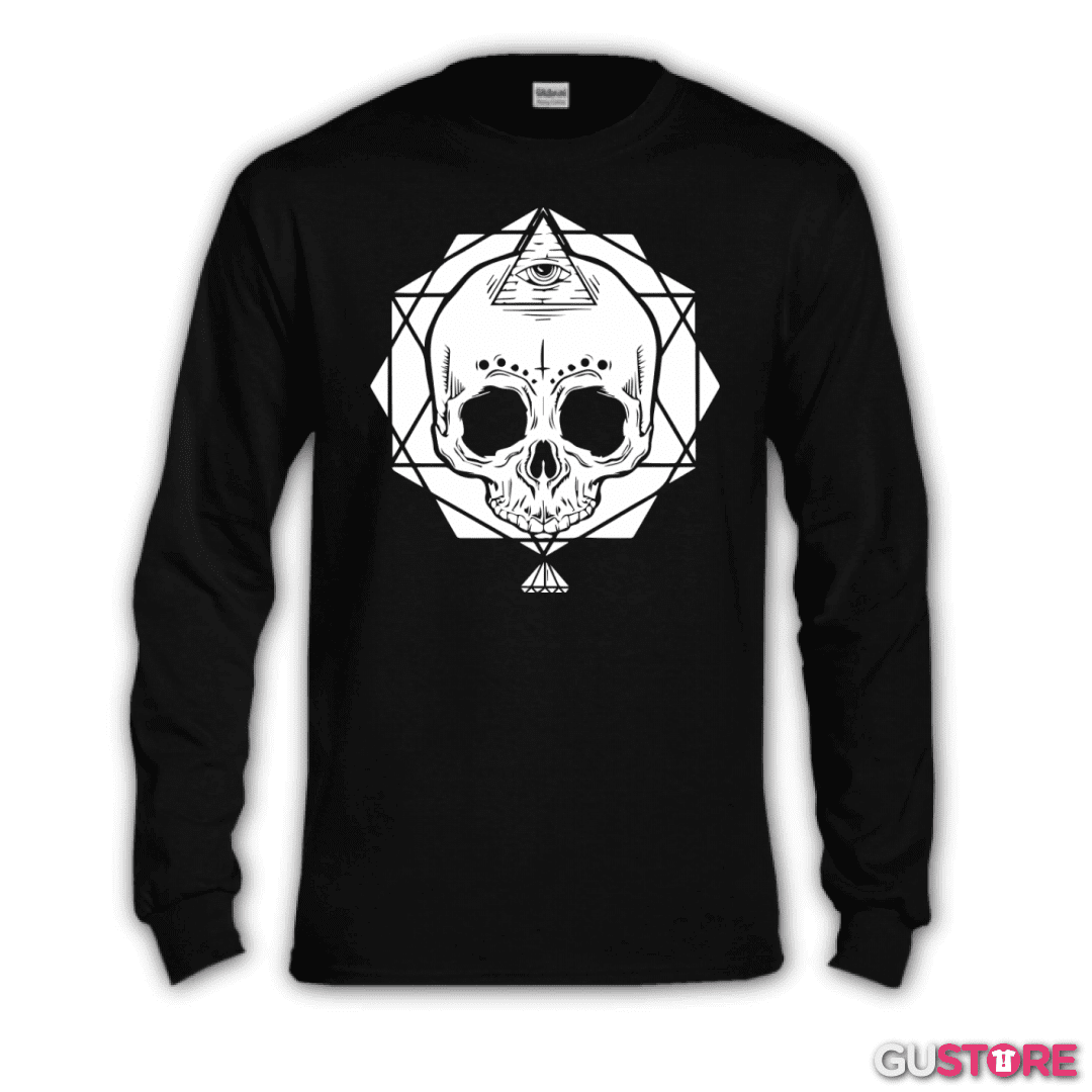 Polera manga larga White Skull