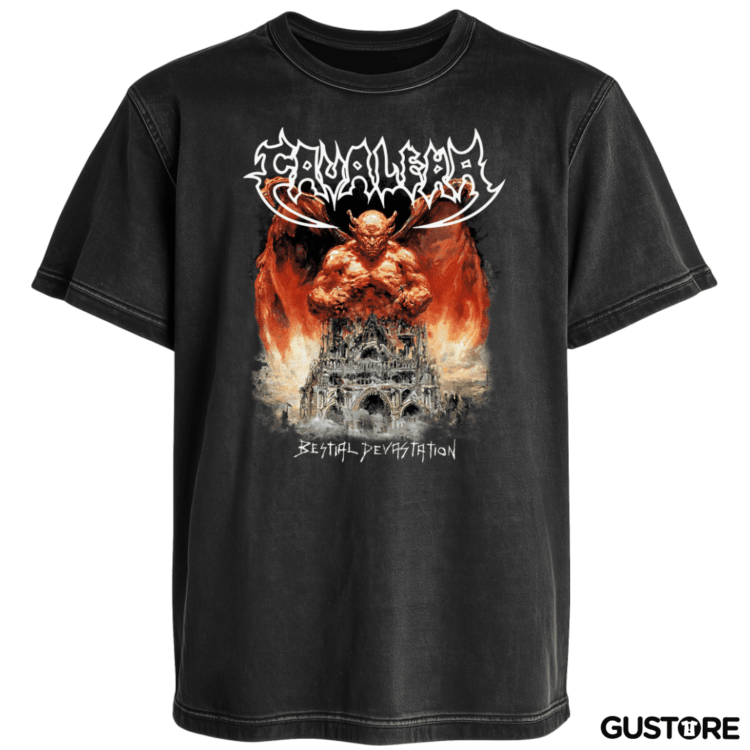 Polera desgastada Cavalera Bestial Devastation