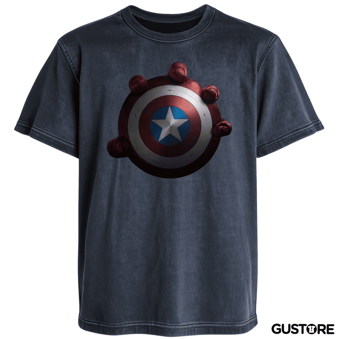 Polera desgastada Escudo Capitan America 