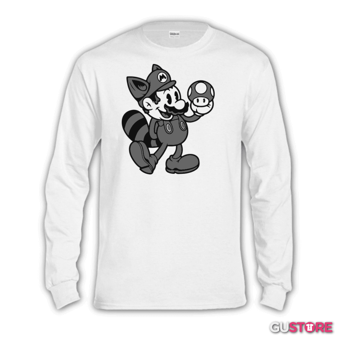 Polera manga larga Super bigote bross black and white
