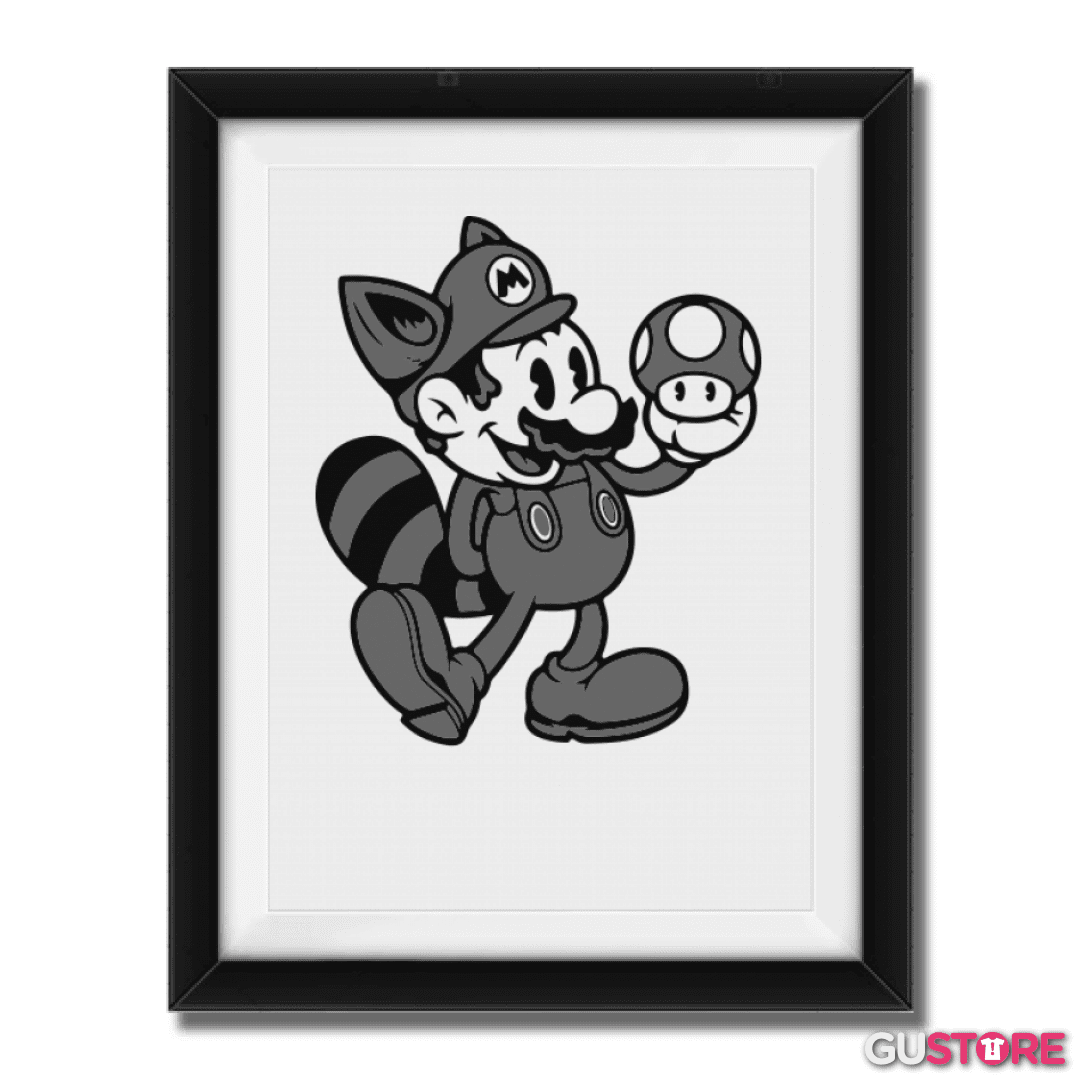 Cuadro decorativo Super bigote bross black and white