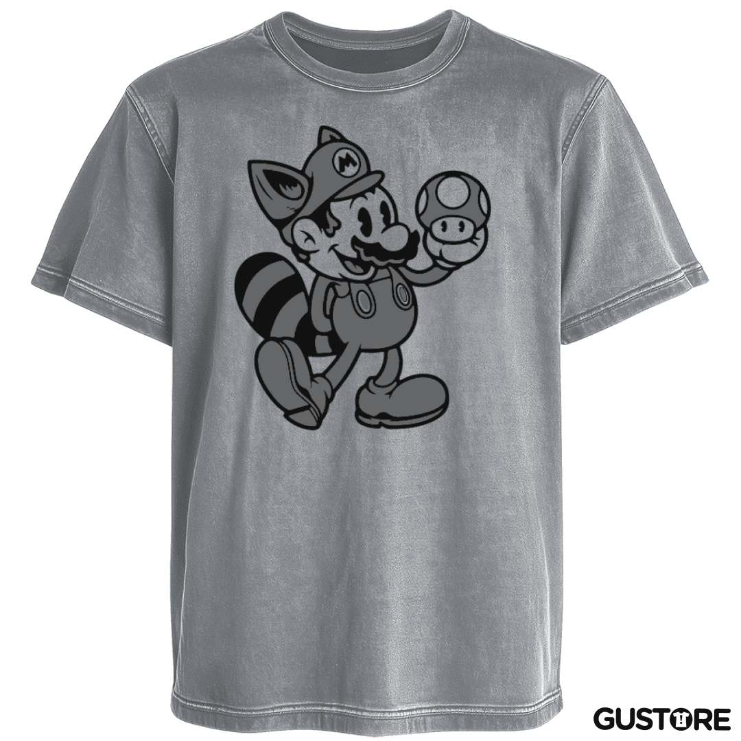 Polera desgastada Super bigote bross black and white