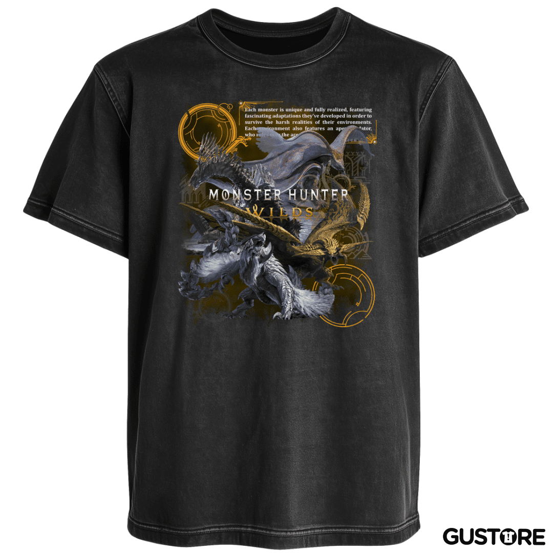 Polera desgastada MH Wilds Monsters