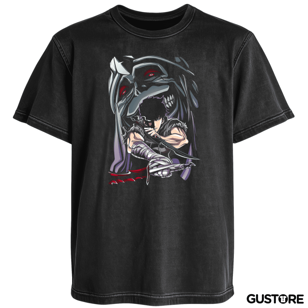 Polera desgastada Solo Leveling Shadow Monarch