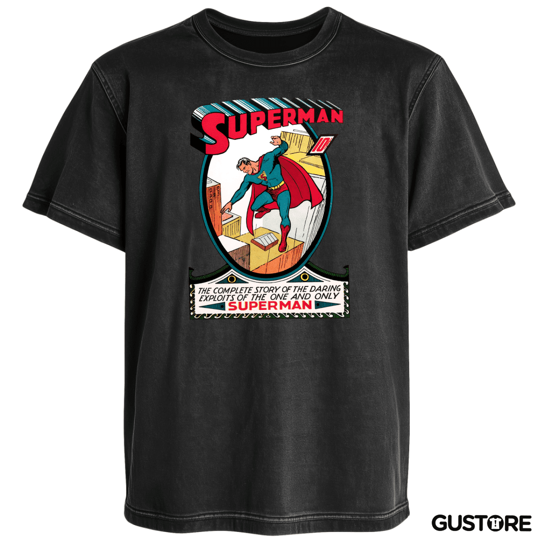 Polera desgastada Superman Comic Clásico