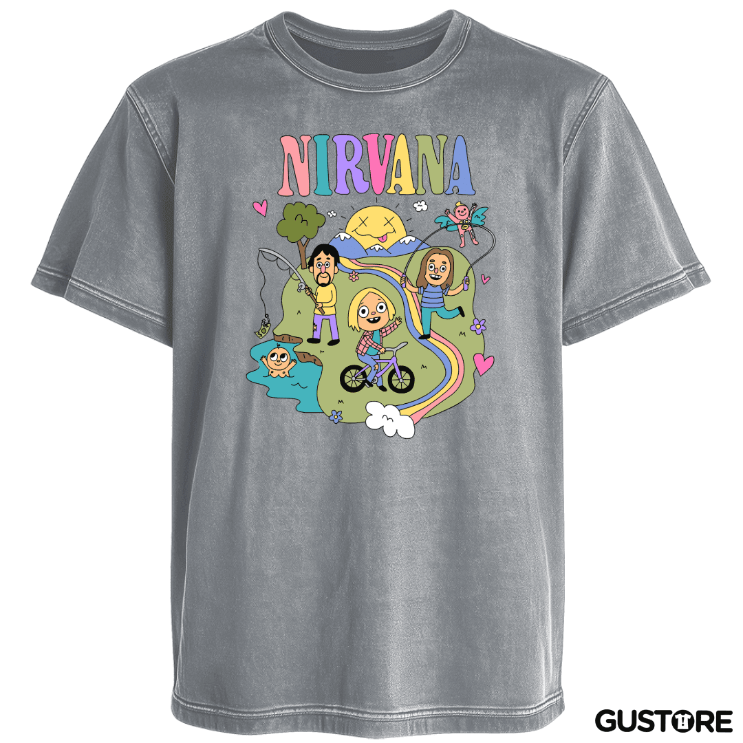 Polera desgastada Happy Nirvana