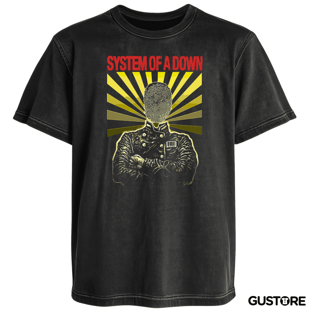 Polera desgastada System of a Down Dactilar
