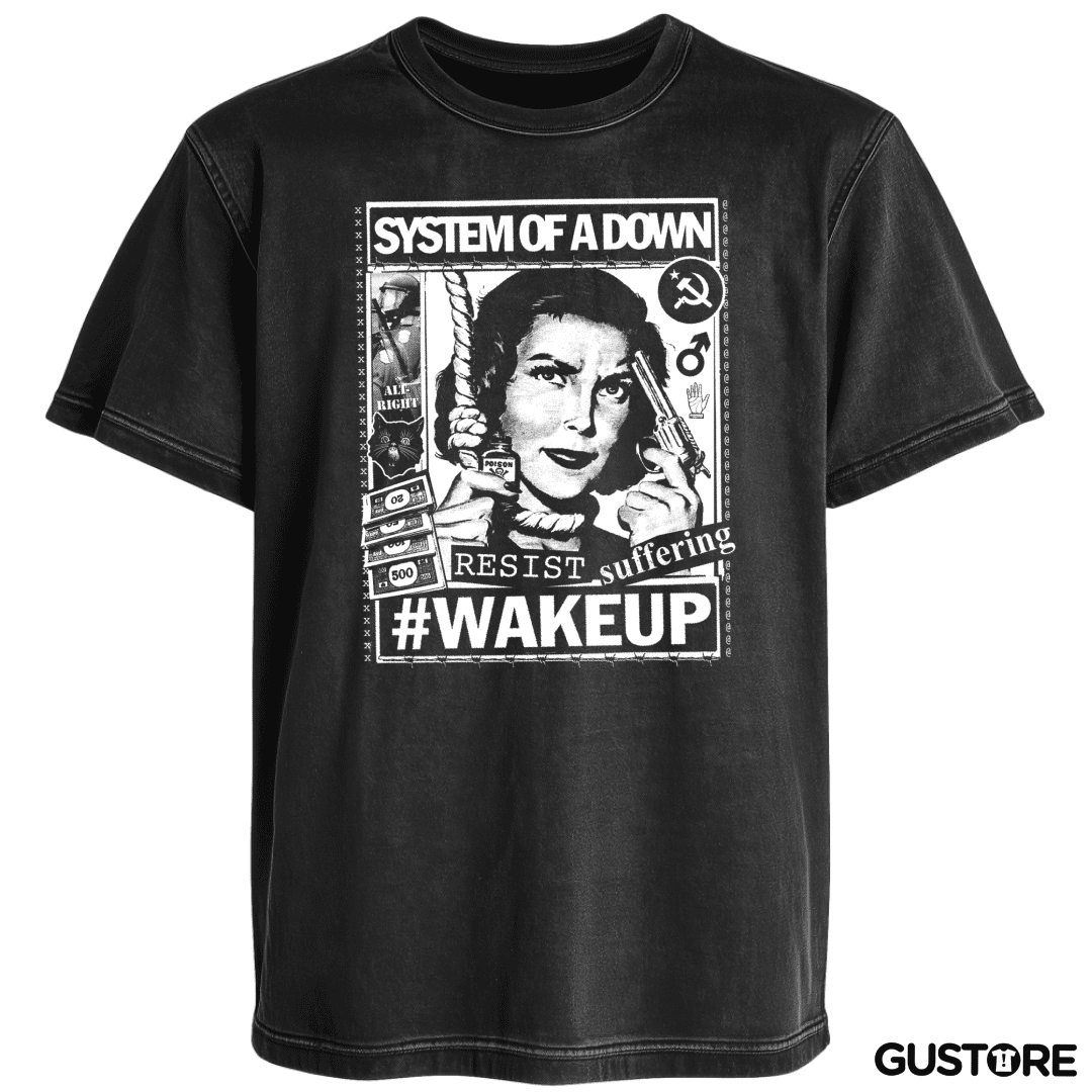 Polera desgastada System of a Down Wake Up
