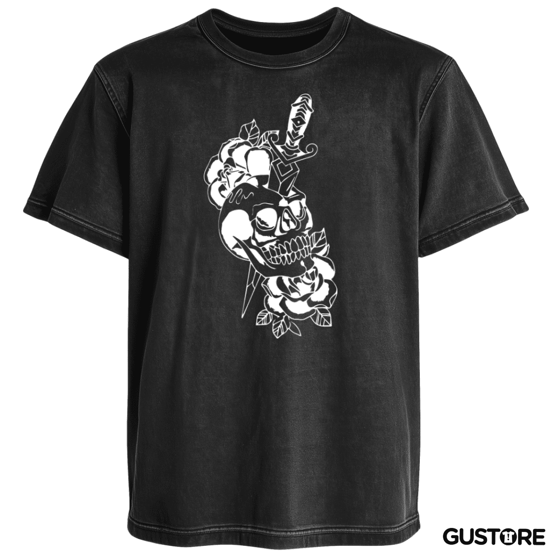 Polera desgastada Dagger skull