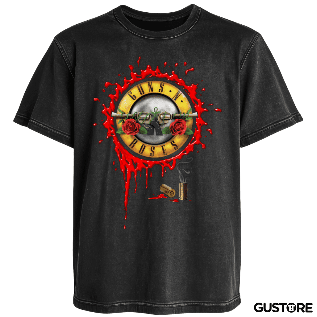 Polera desgastada Guns and roses full color