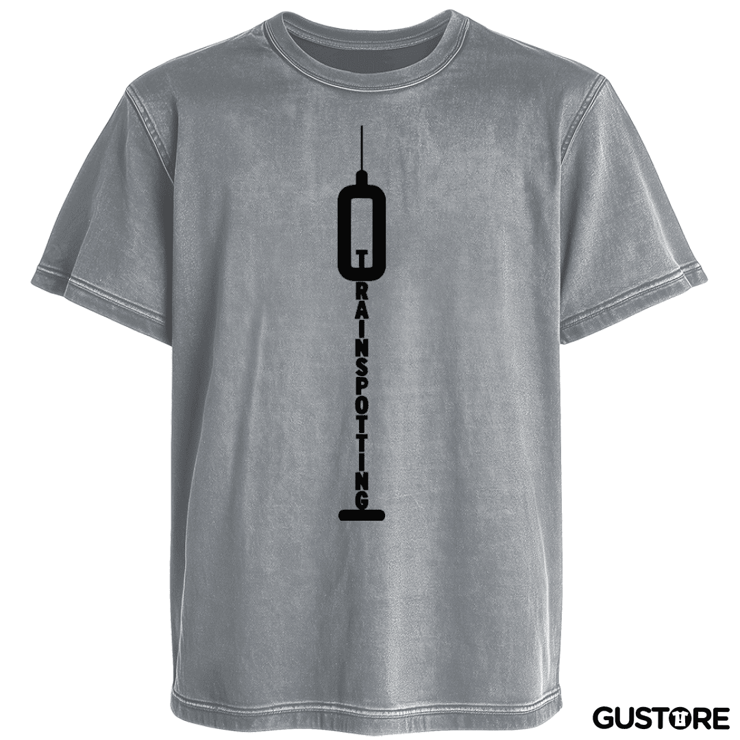 Polera desgastada Trainspotting Jeringa