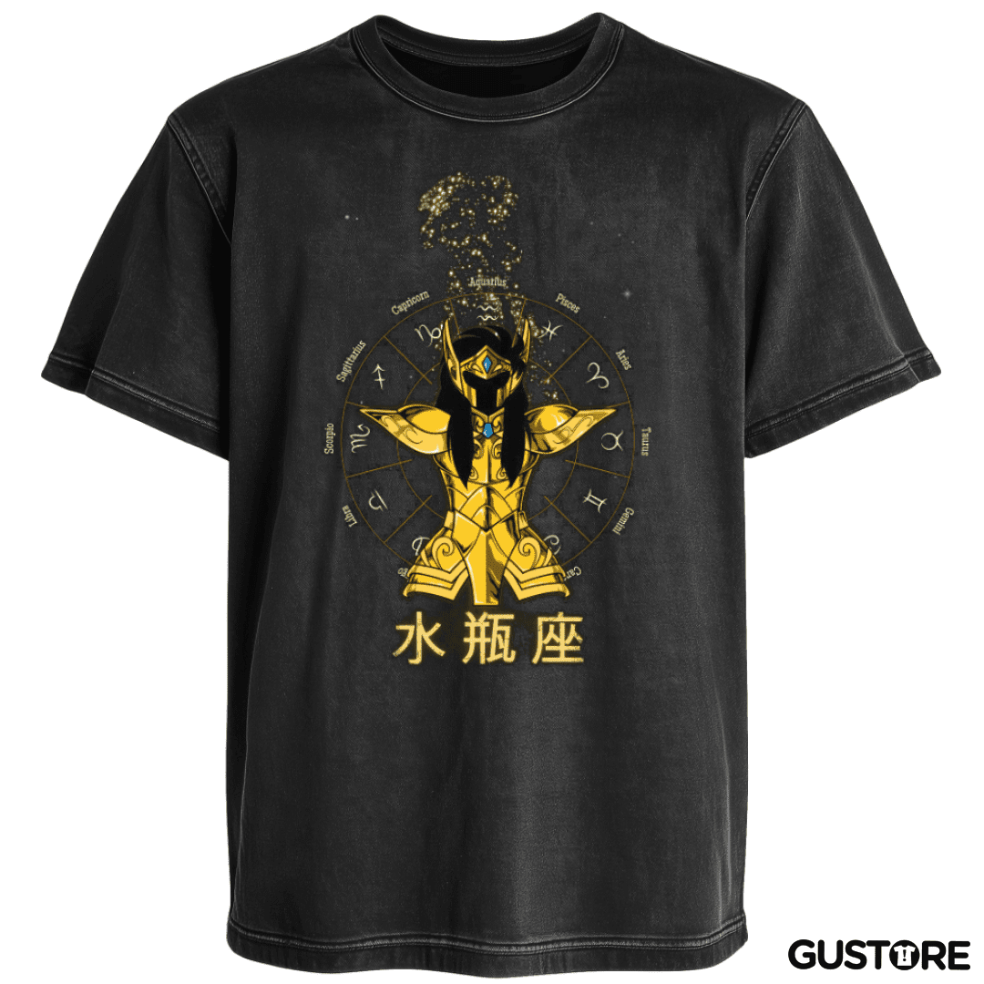 Polera desgastada Acuario Saint Seiya