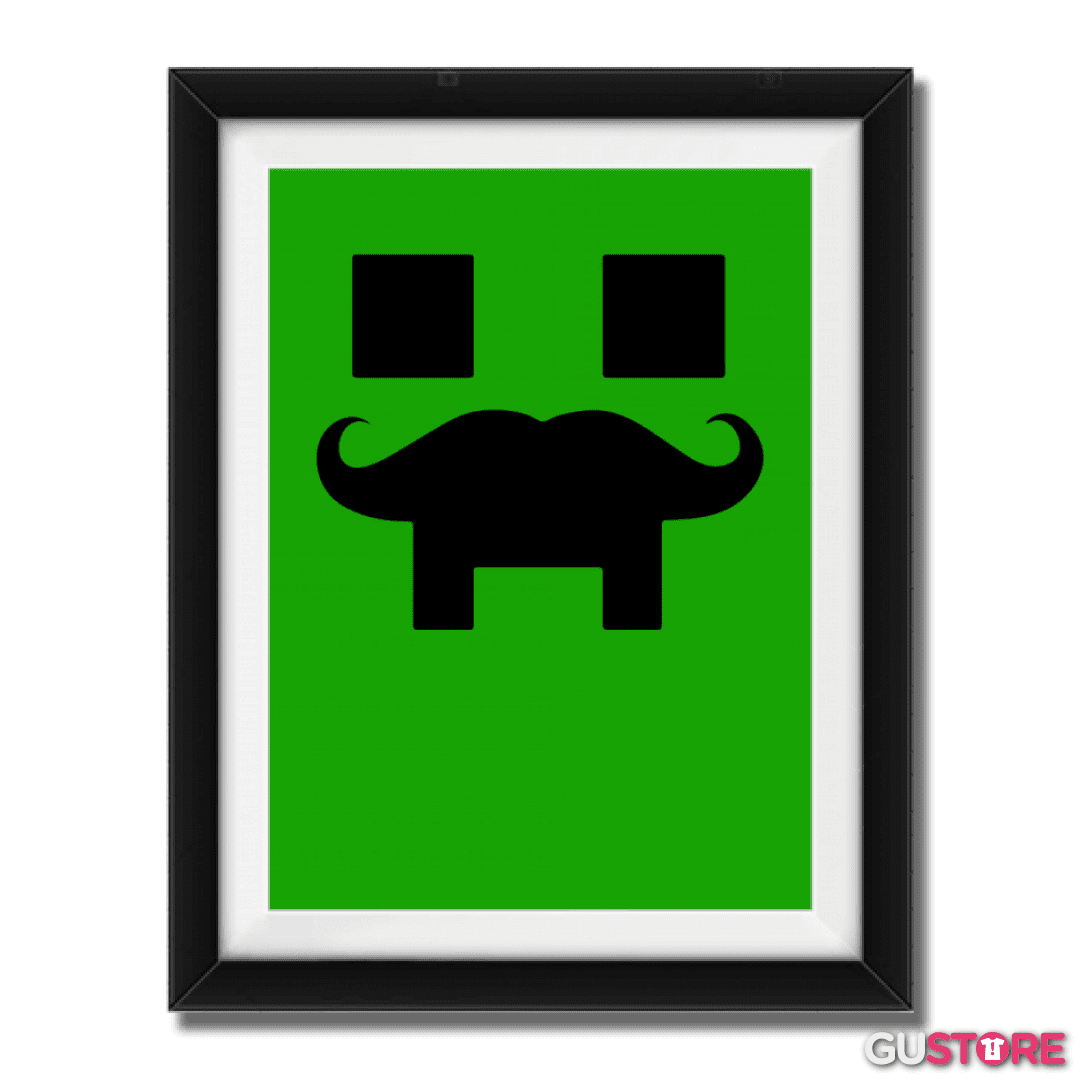 Cuadro decorativo Minecraft - Creeper Mustacho