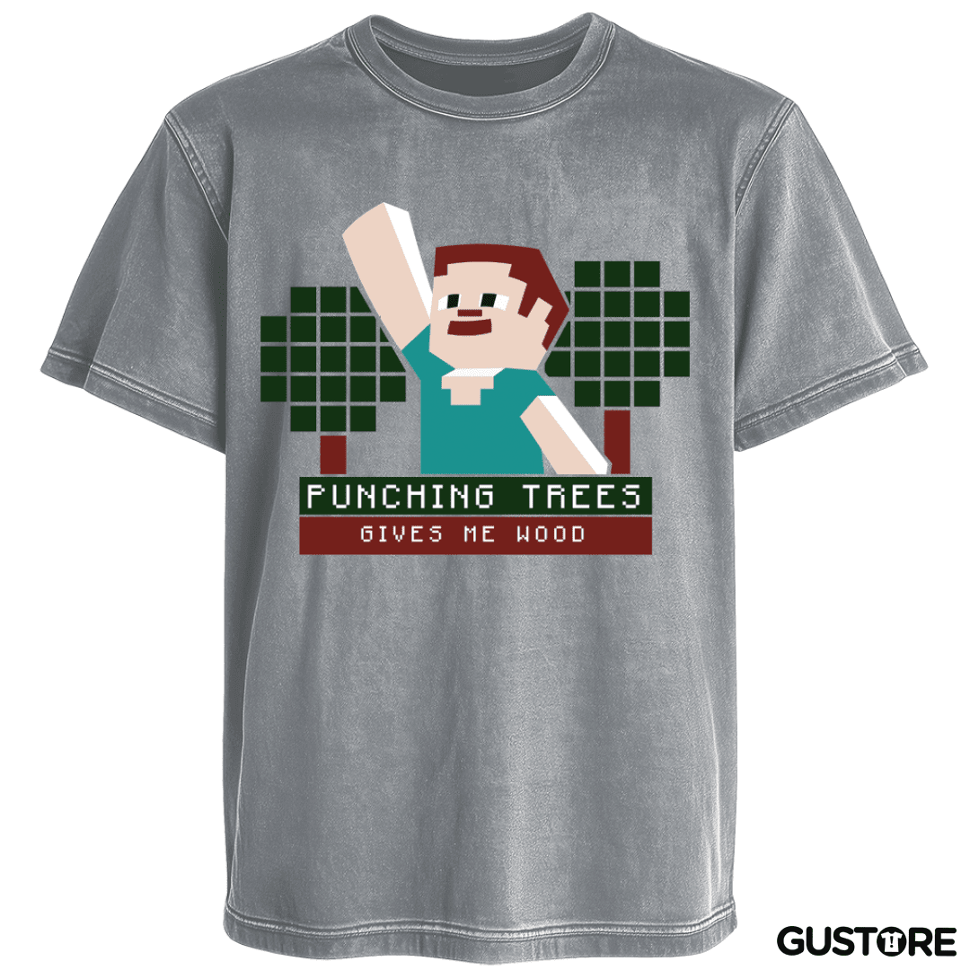 Polera desgastada Minecraft - Punching Tress