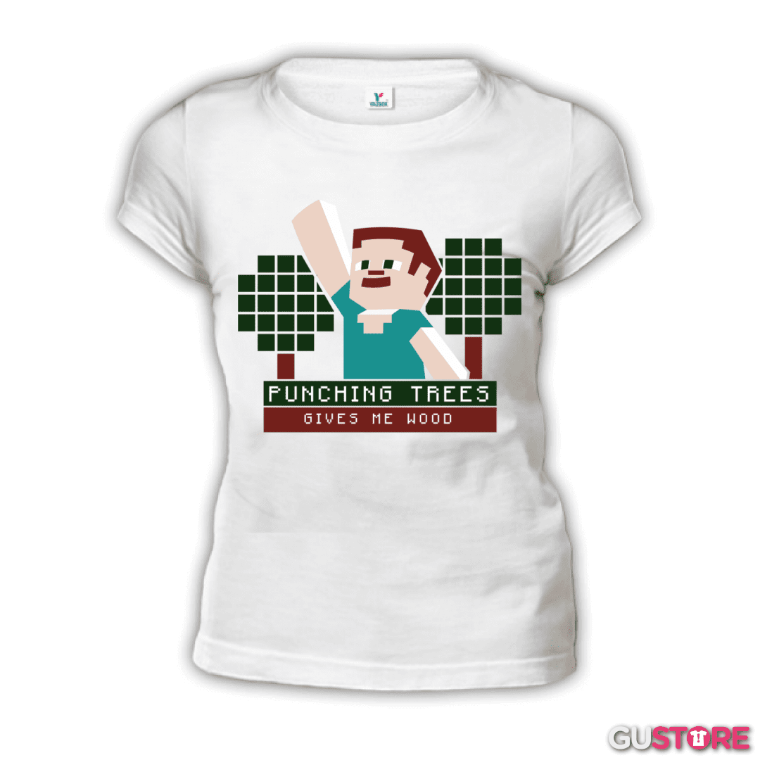 Polera de Mujer Minecraft - Punching Tress
