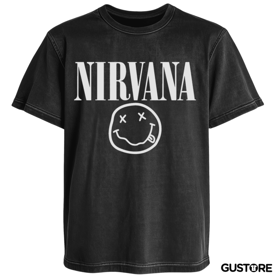 Polera desgastada Nirvana - Smile