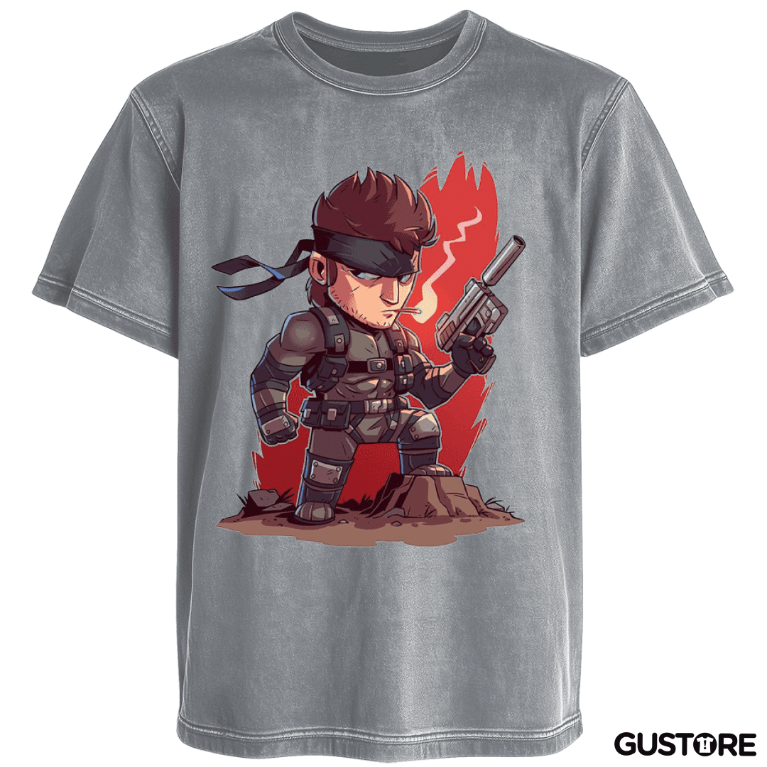 Polera desgastada Chibi Metal Gear