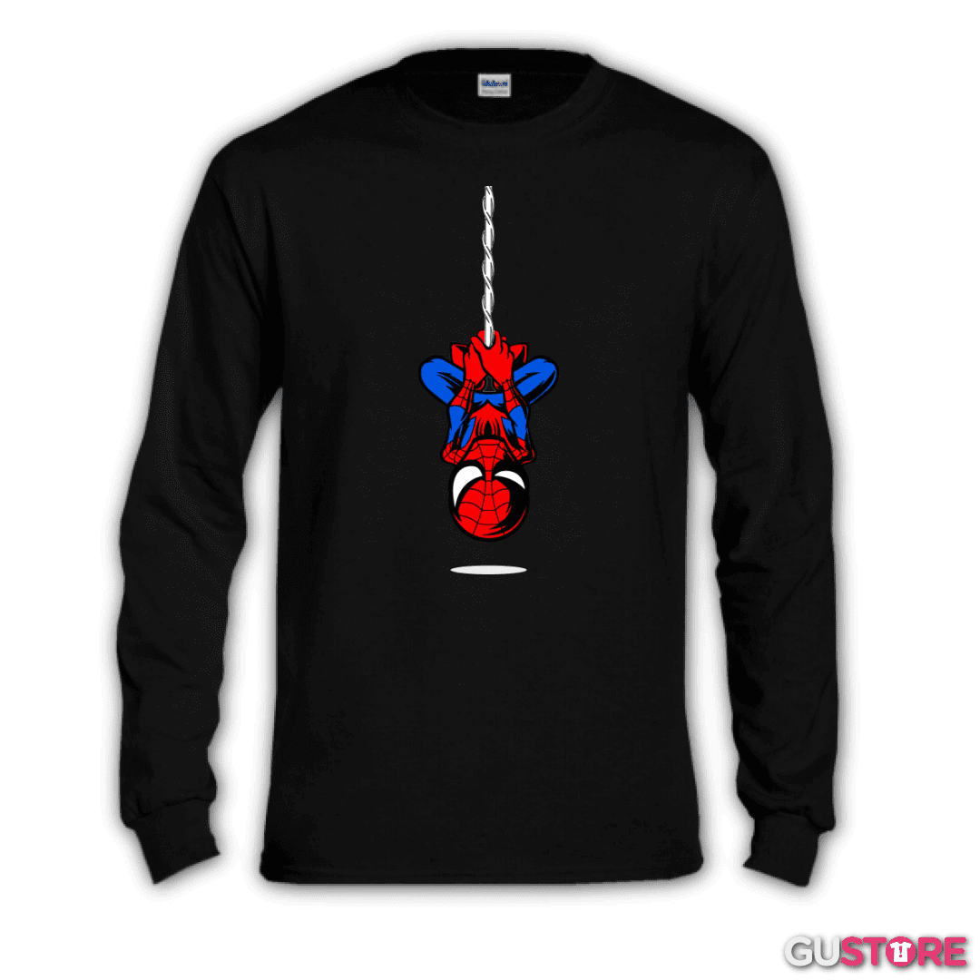 Polera manga larga Hombre araña colgando